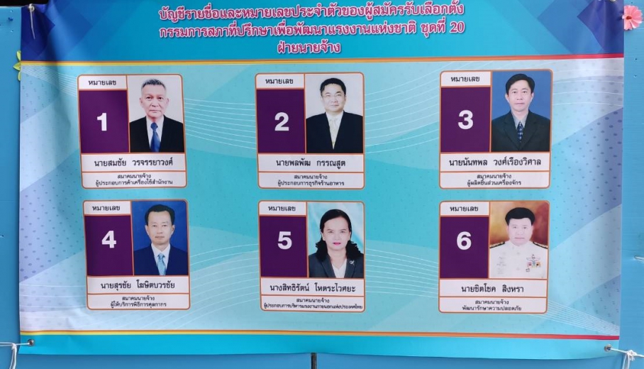 ผลการเลือกตั้งคณะกรรมการที่ปรึกษาเพื่อพัฒนาแรงงานแห่งชาติในวันที่ 12 มิถุนายน 2565